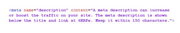 Example of Meta description Meta description