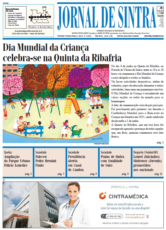 Capa da edição de 03-06-2016