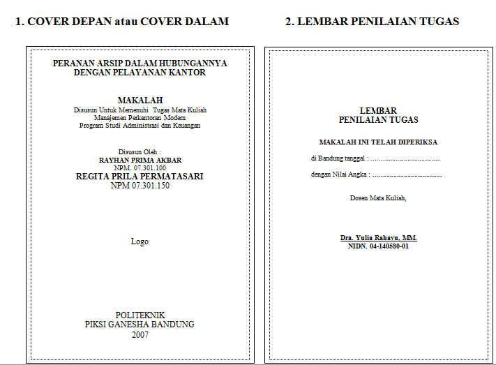 Contoh Cover Makalah Tugas Uas