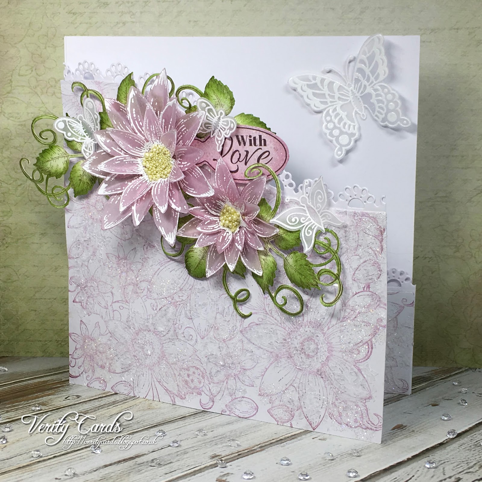 Verity Cards Vellum flowers with the Classic Sunflower