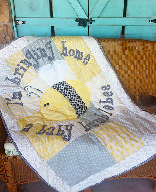 Baby quilt pattern "Bringing Home A Baby Bumblebee" Parties and Patterns