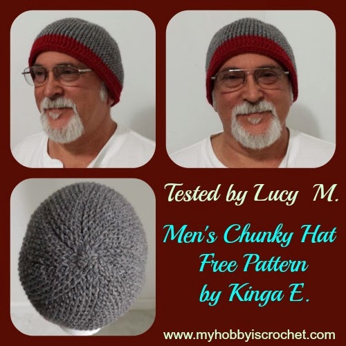 Men's Chunky Hat - Free crochet pattern:  written instructions, chart and video tutorial