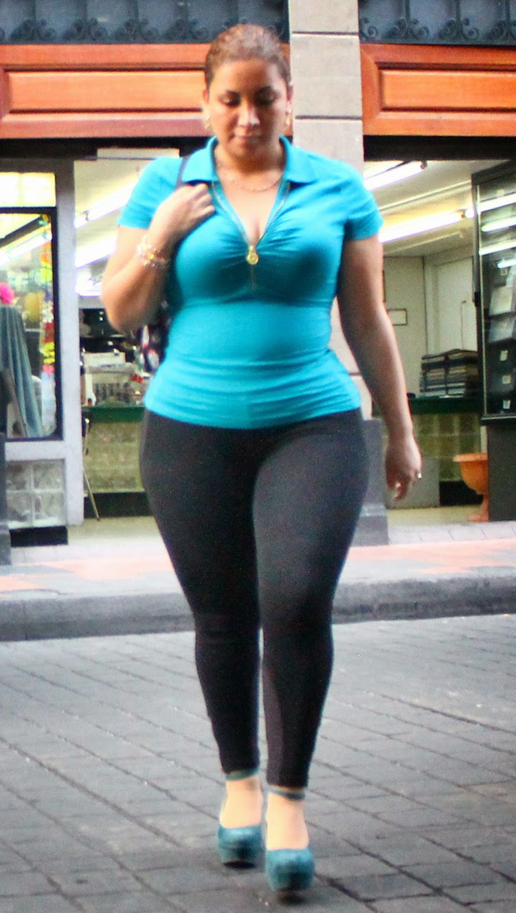Sexy girls on the street, girls in jeans, spandex and leggings, tight