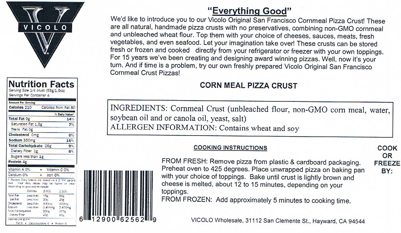 Vicolo Pizza Fresh Pizza Nutrition Information and Ingredients