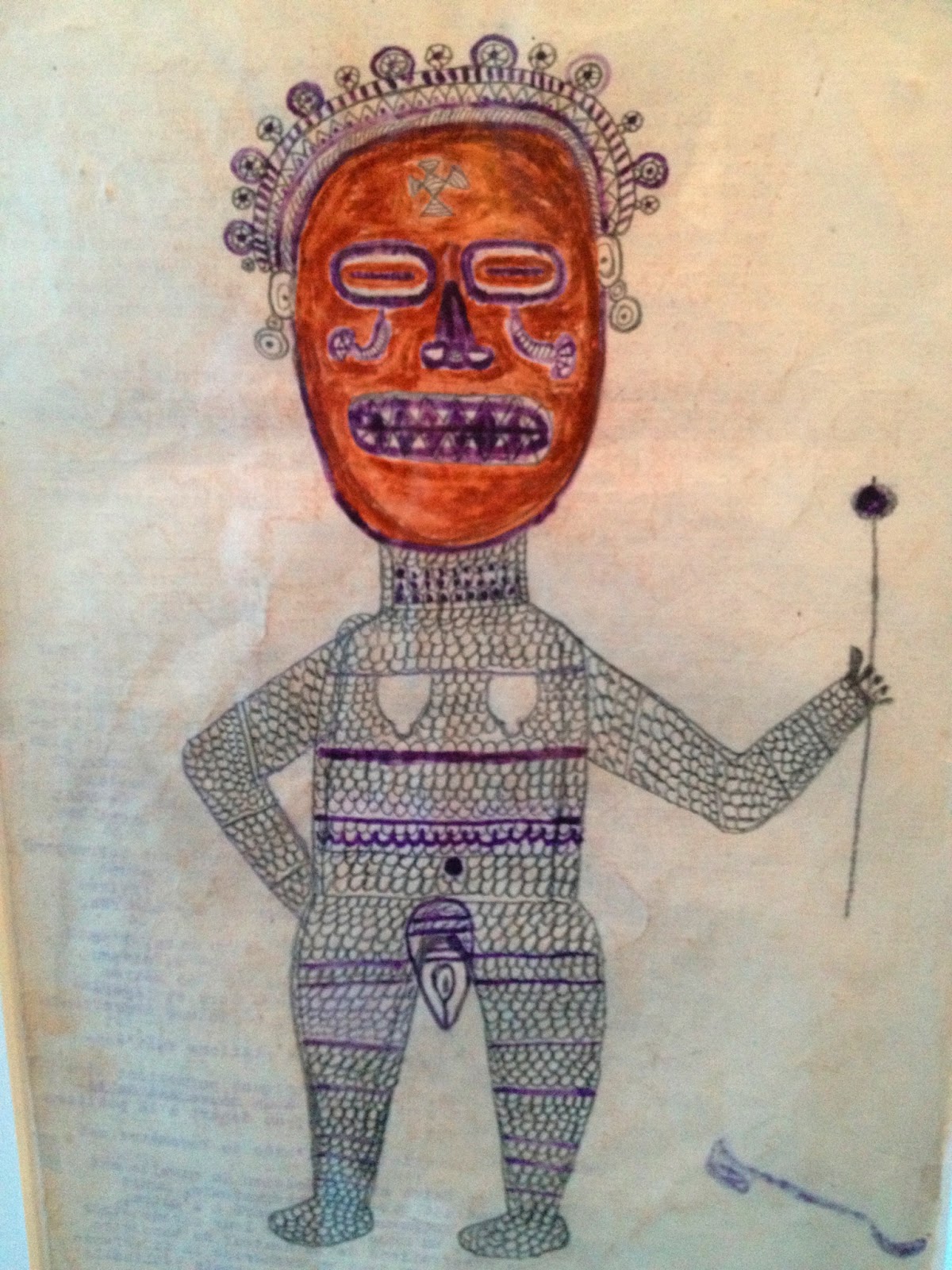 Anonymous Works: Circa 1960 Drawings of Angolan Male Initiation Costumes