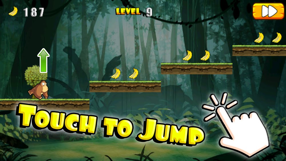 Banana King Kong skull island Jungle Monkey Running Banana Kong