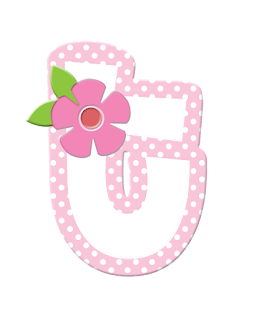 Alfabeto con Flores y Orilla Rosa