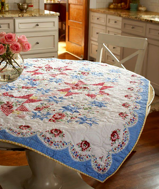 Americana Rose Quilt Free Pattern Designed By Cyndi Walker of Stitch Studios for Allpeoplequilt
