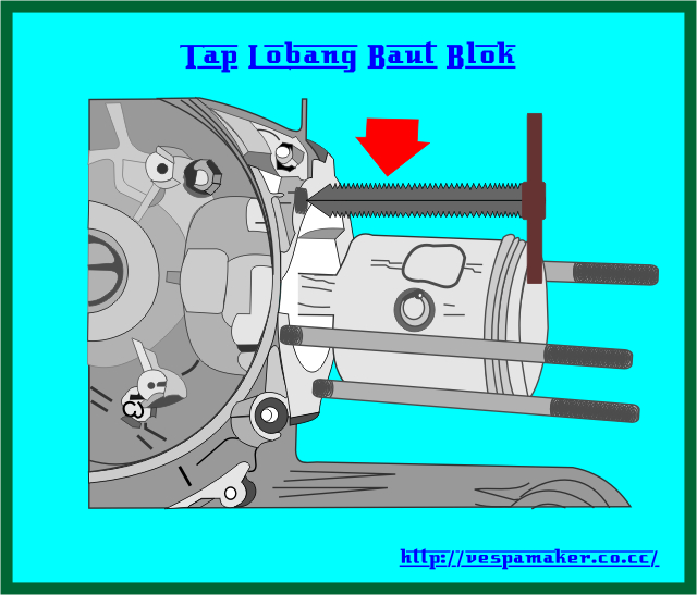 Cara ganti baut tanam Dan perawatan pada Vespa Cara ganti