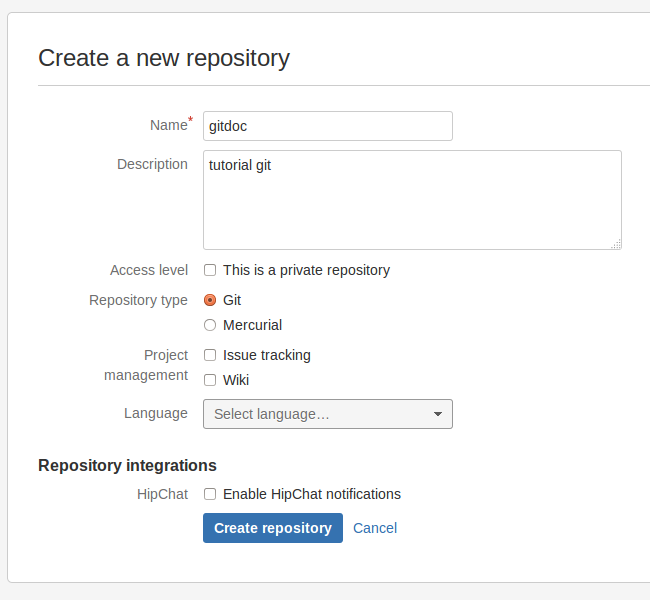 Git repository url. Repository name.