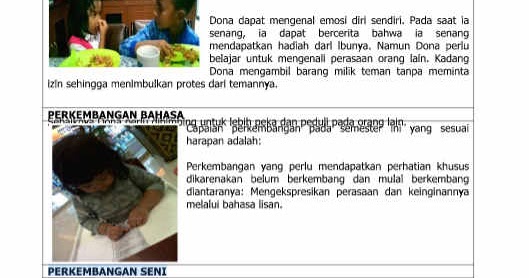 Contoh Komentar Orang Tua Untuk Raport Anak Tk