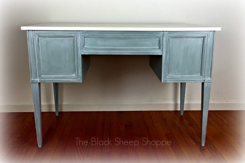 Vintage writing desk. Back view. Vintage writing desk. Back view.