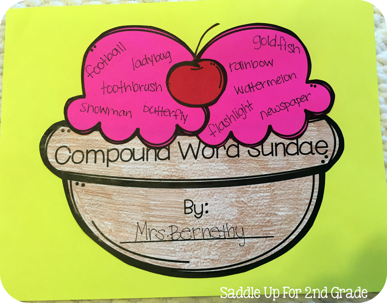 Compound Word Sundae by Saddle Up For 2nd Grade