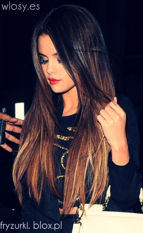 Wwwwlosyes Katalog Modnych Fryzur Ombre Seleny Gomez Długie Włosy