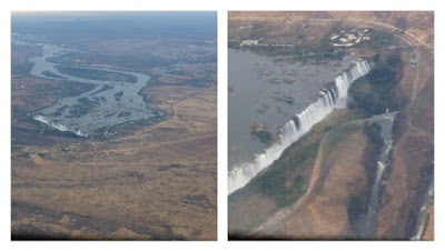 Cataratas Victoria desde el avión Cataratas Victoria desde el avión