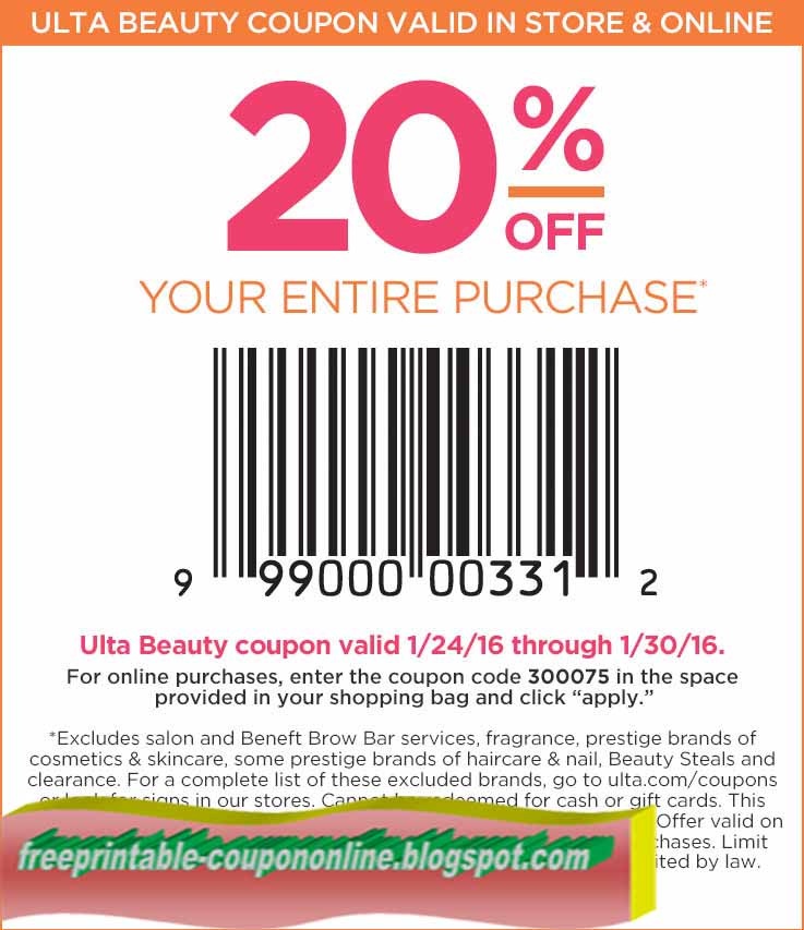 Ulta discount coupon printable