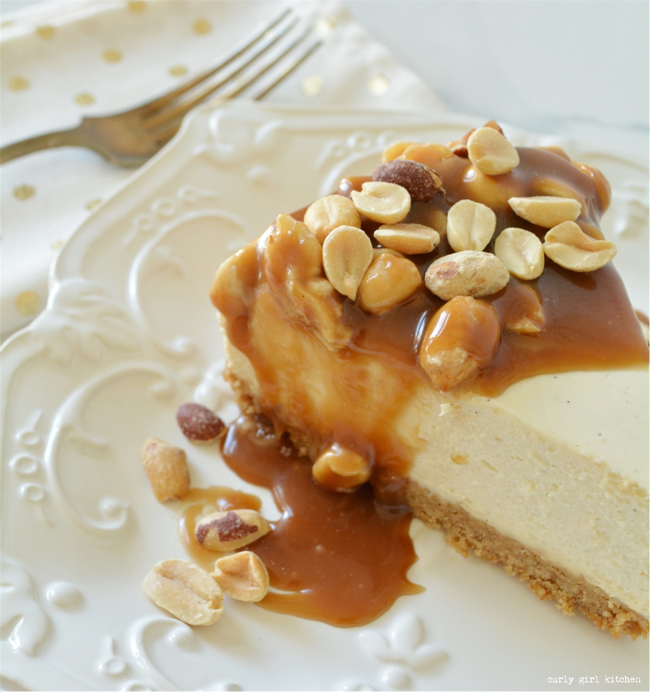 Curly Girl Kitchen Peanut Butter Maple Caramel Cheesecake