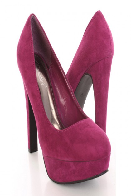 Pretty Clothes To Go [Lydia]: AMICLUBWEAR: Berry Faux Suede Closed Toe ...