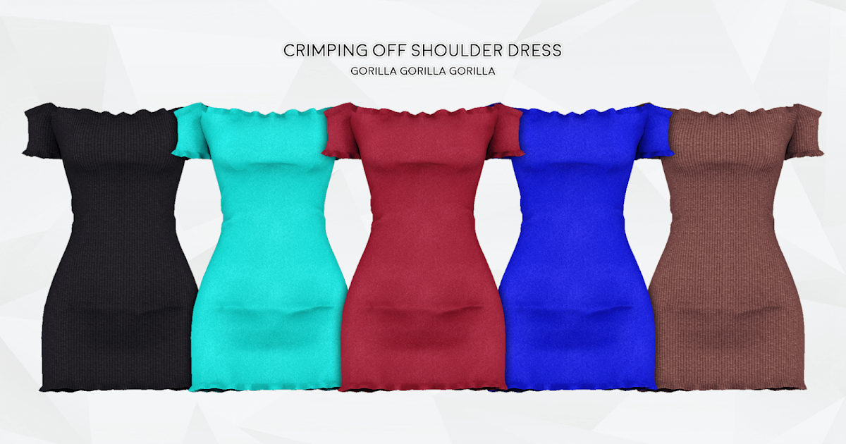 Crimping Off Shoulder Dress Gorilla X3