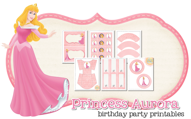 Imprimible gratis de Aurora- La Bella durmiente - Fiesta de princesas