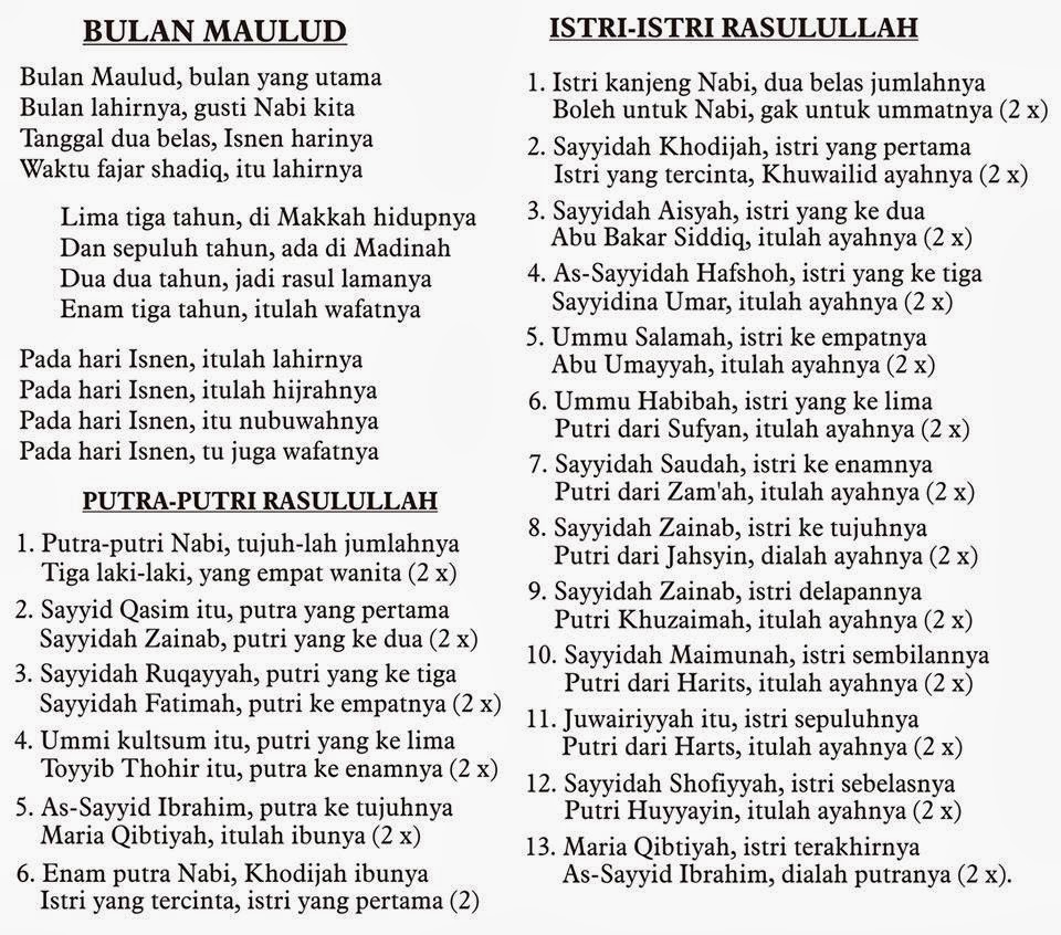 Lirik lagu lahir nabi muhammad tanggal 12