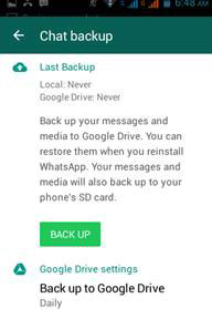 backup whatsapp contents online