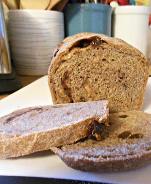 Basic Wheat Bread with Raisins Dates and Walnuts, for the first time baker Our Sunday Cafe