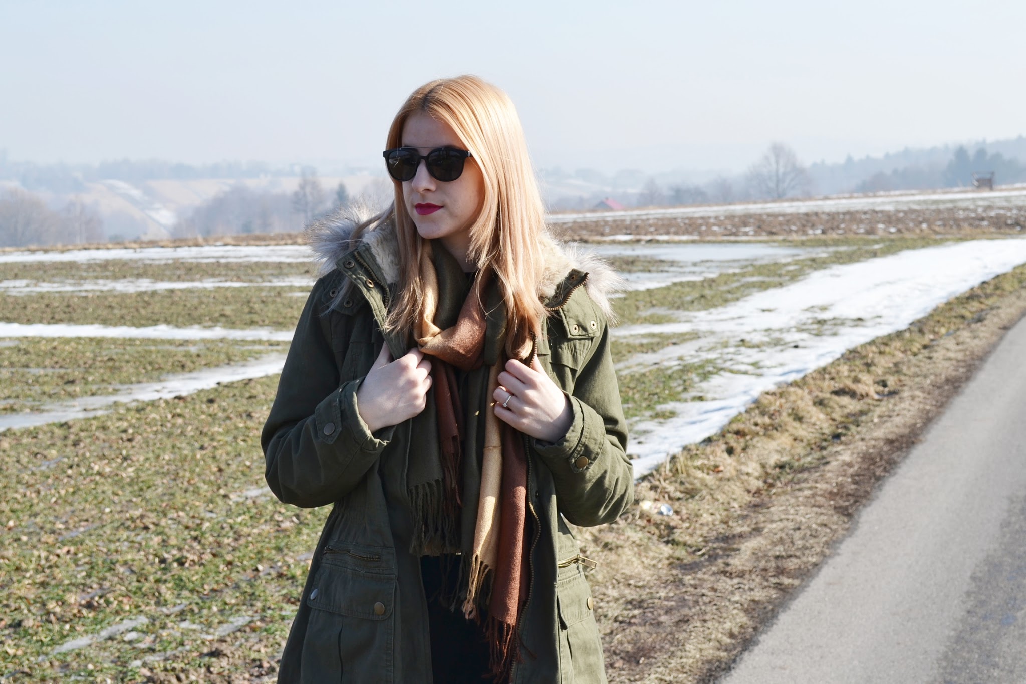 Parka + czarna sukienka Zaful
