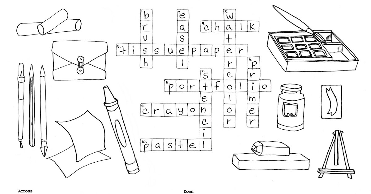 Hey, That's My Art Teacher: Art Journal Terms Crossword Puzzle