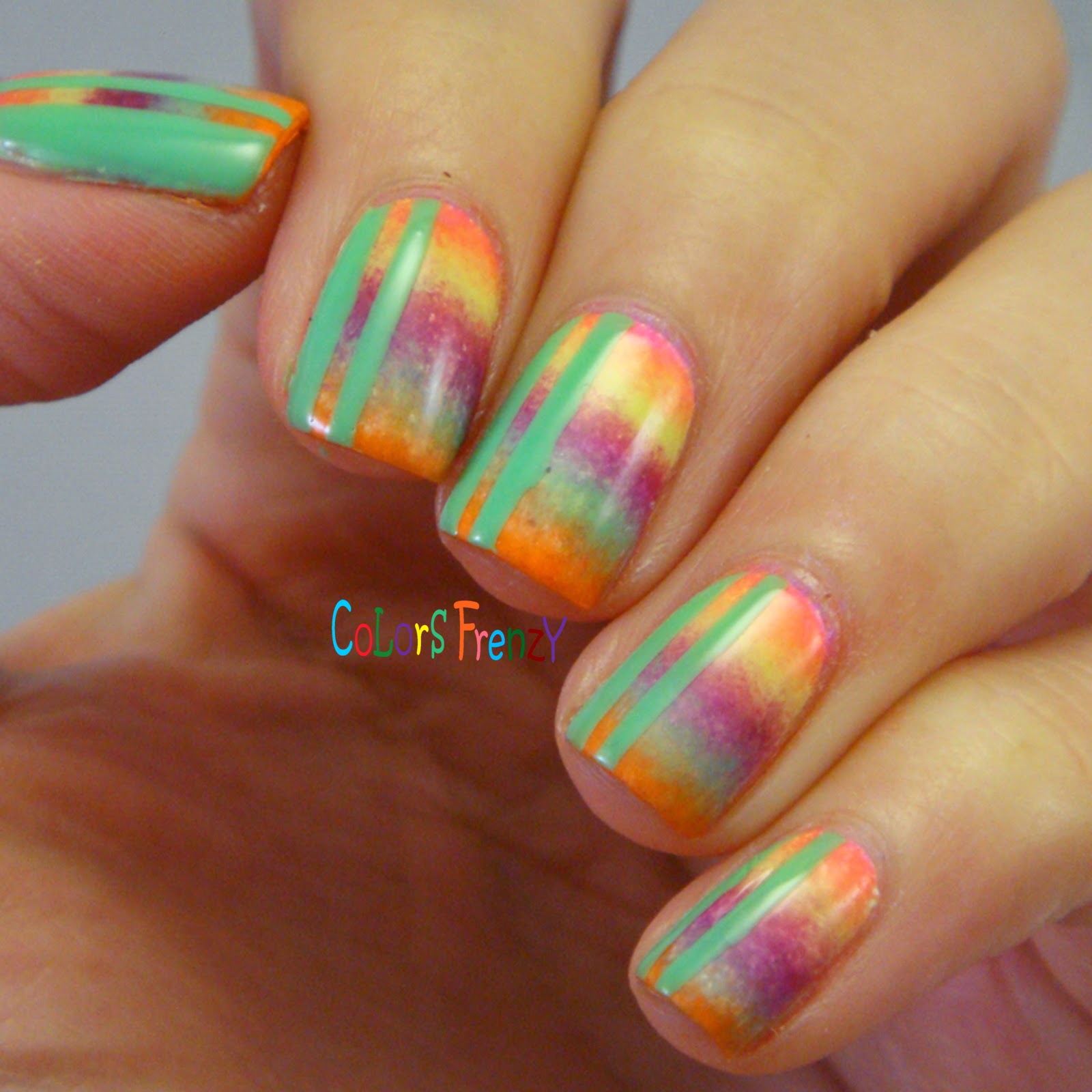 Colors Frenzy: Sorbet Gradient with OPI Neons