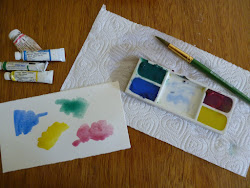 limited palette watercolor door number