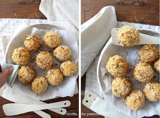 polpette di pasta al gusto mediterraneo con parmigiano