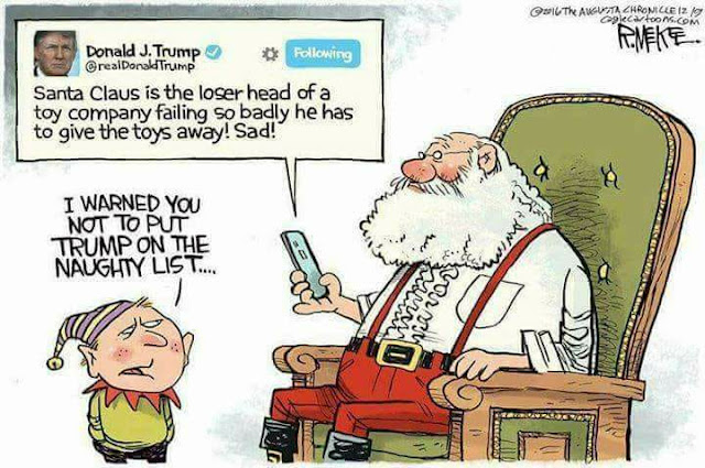 Elf says to Santa, 