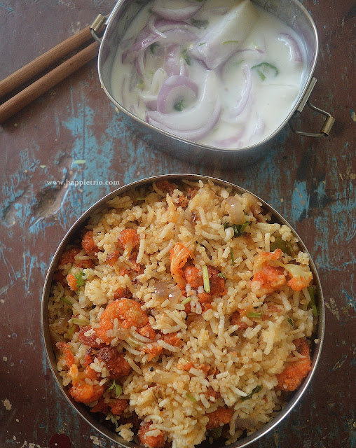 Gobi 65 Rice Recipe | Crispy Fried Cauliflower Rice
