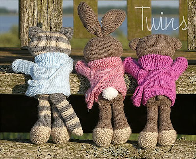 knitted bunny, knitted rabbit, knitted bear, knitted cat