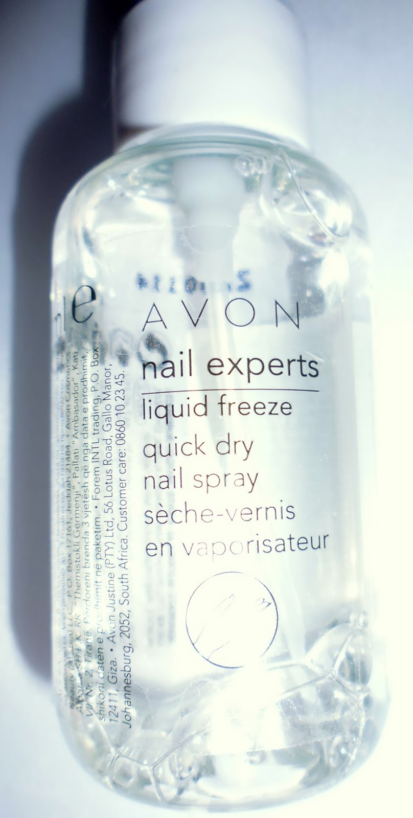 wondercolourbehind a frosted window Avon Quick Freeze Drying Nail