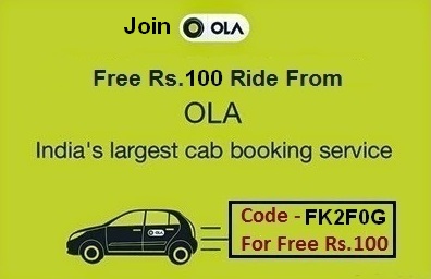 Free Rs. 100 ride for Ola