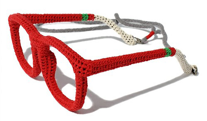 Ewe Year Glasses: pure new wool and perfect stitches. Miraco's Miracle Megane knitted frames