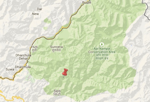 darchula nepal earthquake epicenter map