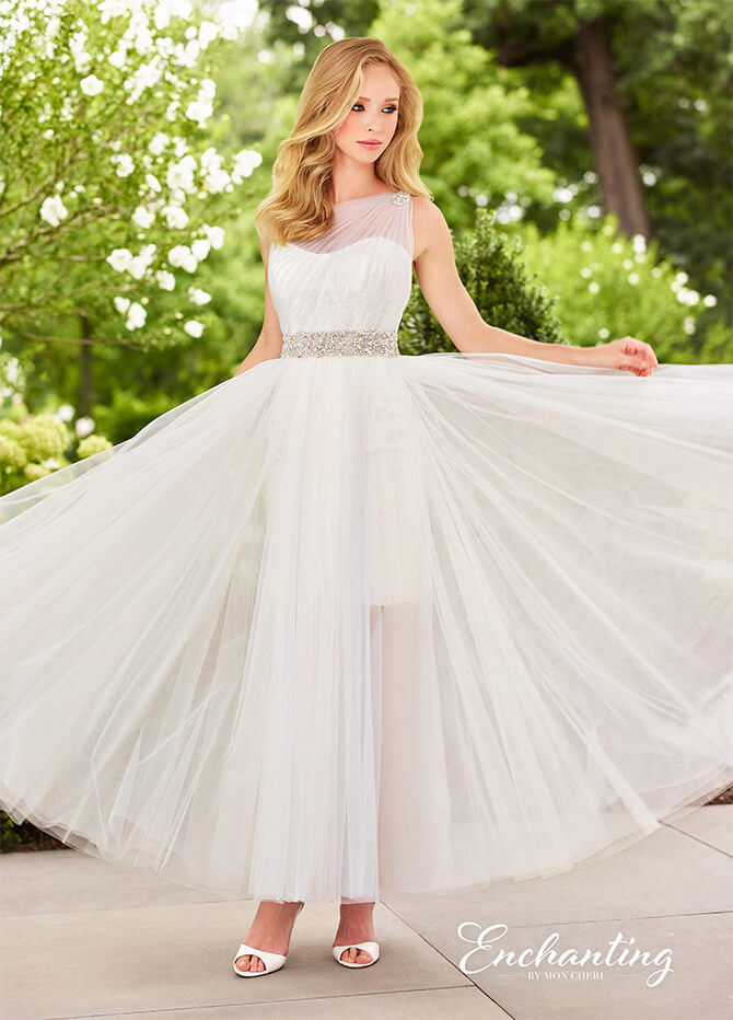 Asymmetrical Gathered Wedding Dress
