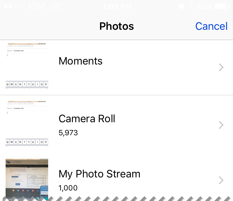 Eyonic Systems Inserting Photos from Within an Email on iPhones