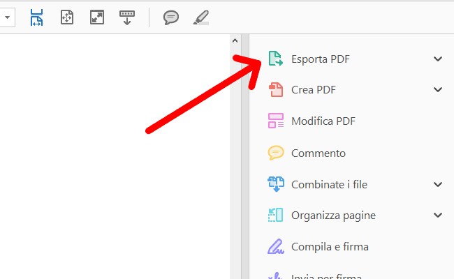 Esportare PDF da Acrobat