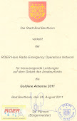 Certificado recebido em Bad Bentheim  Germany