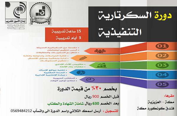 دورة السكرتارية التنفيذية وادارة المكاتب - بمكة