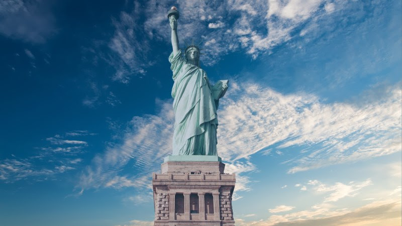 The iconic Statue of Liberty in New York City