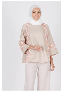 Baju batik muslim modern kombinasi Baju batik muslim modern kombinasi