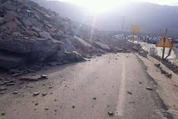 طريق تيشكا الجبلية وخطر انهيار الصخور المفاجئ