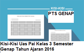 Kisi-Kisi Uas Pai Kelas 3 Semester Genap Tahun Ajaran 2016 Kisi-Kisi Uas Pai Kelas 3