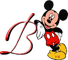Alfabeto de Mickey Mouse recostado B.
