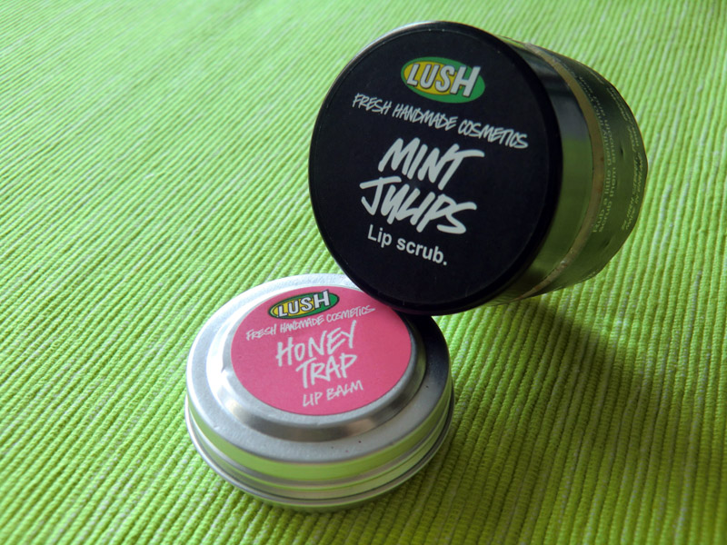 Confusion Bay Review Lush Lip Scrub Mint Julips & Lush Lip Balm Honey Trap